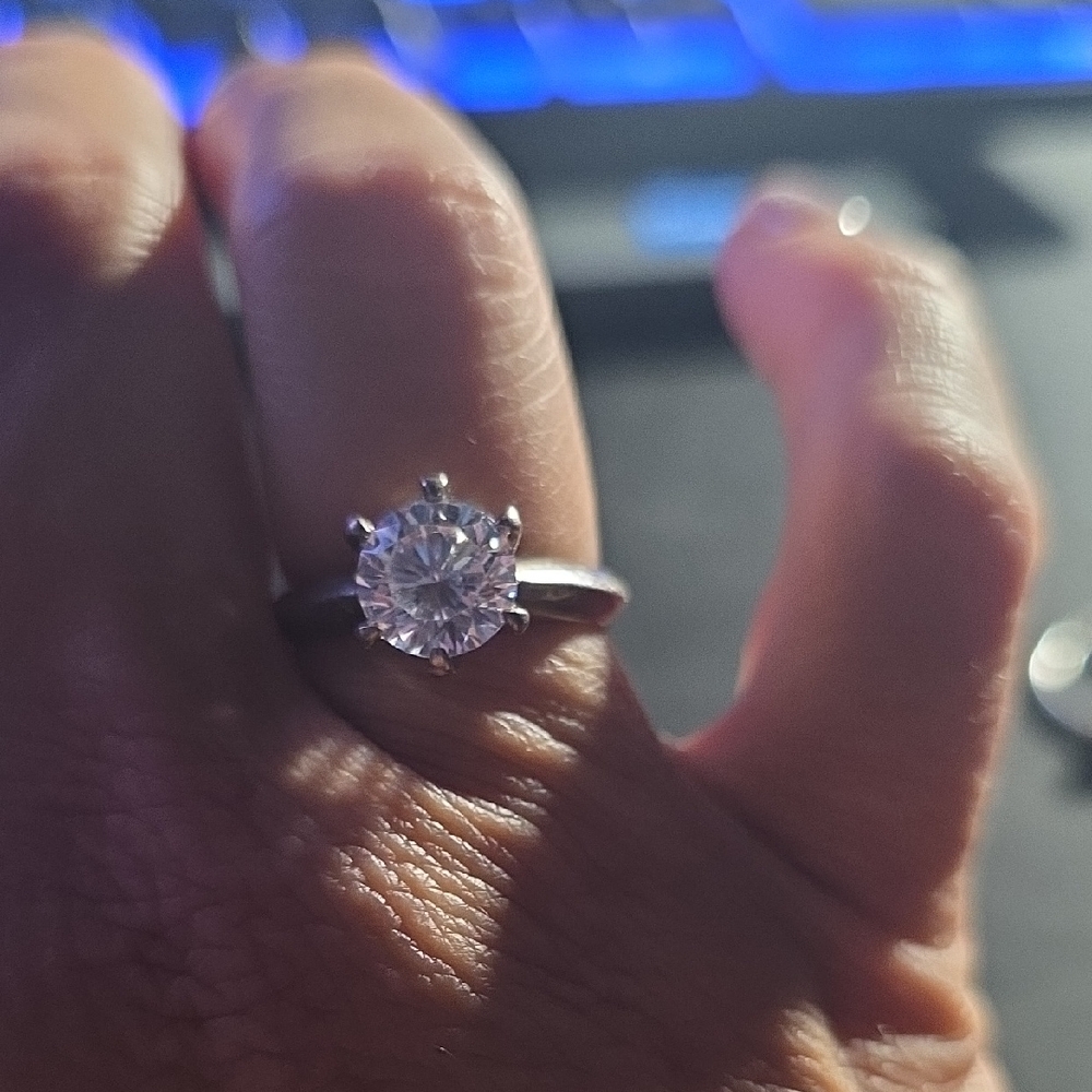 Elegant Silver Solitaire Ring
